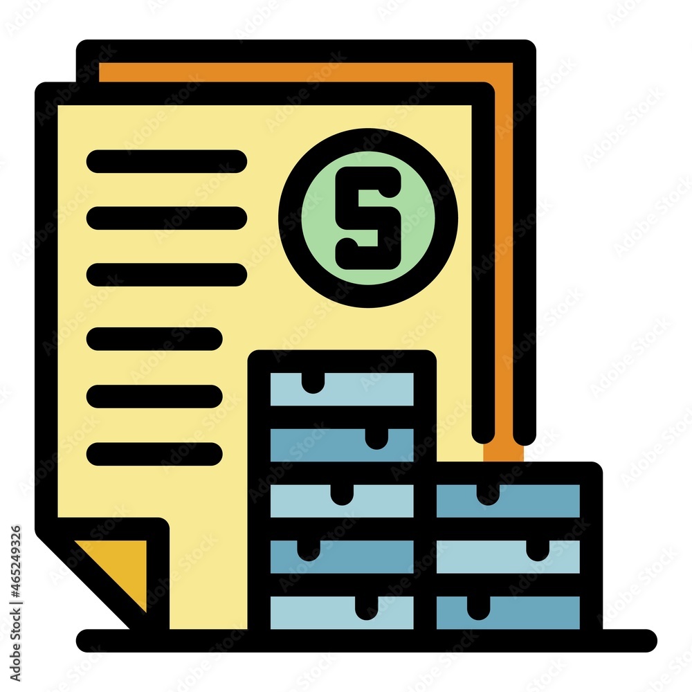 Money agency icon. Outline money agency vector icon color flat isolated Money agency icon. Outline money agency vector icon color flat isolated