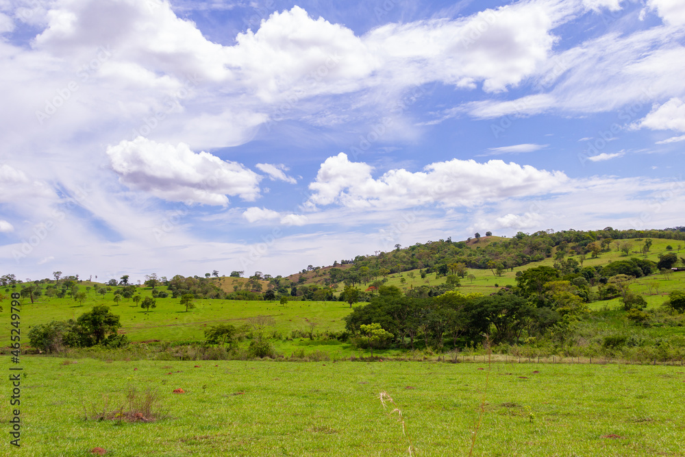 Landscape seen from a road in Goiás. GO-070