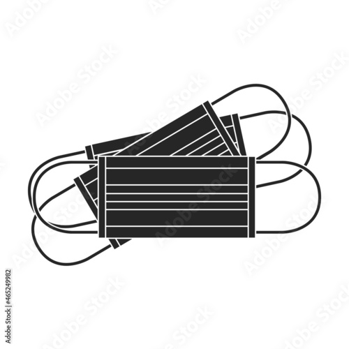 Mask medical vector black icon. Vector illustration protection face of doctor on white background. Isolated black illustration icon of mask medical .