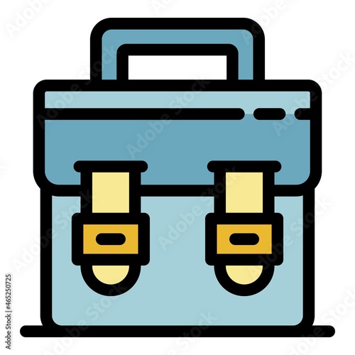 Recruiter bag icon. Outline recruiter bag vector icon color flat isolated