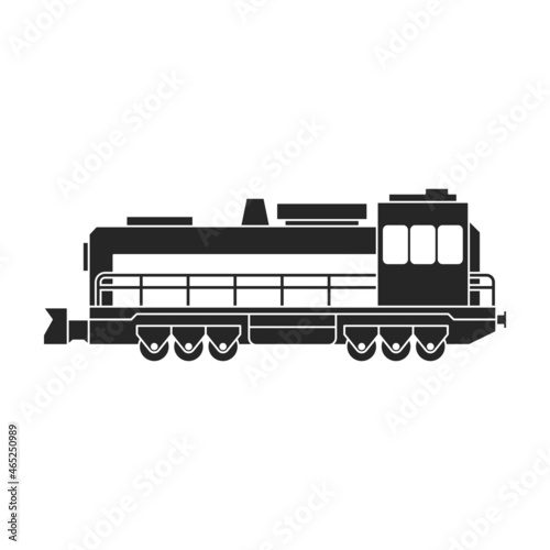 Locomotive with wagon vector black icon. Vector illustration railway train. on white background. Isolated black illustration icon of locomotive and wagon .