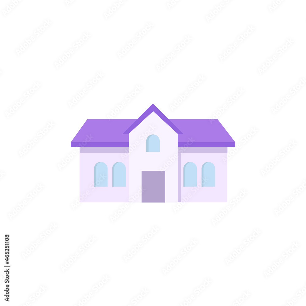 house isolated illustration. house with pink roof flat icon on white background. house clipart. house isolated illustration. house with pink roof flat icon on white background. house clipart.