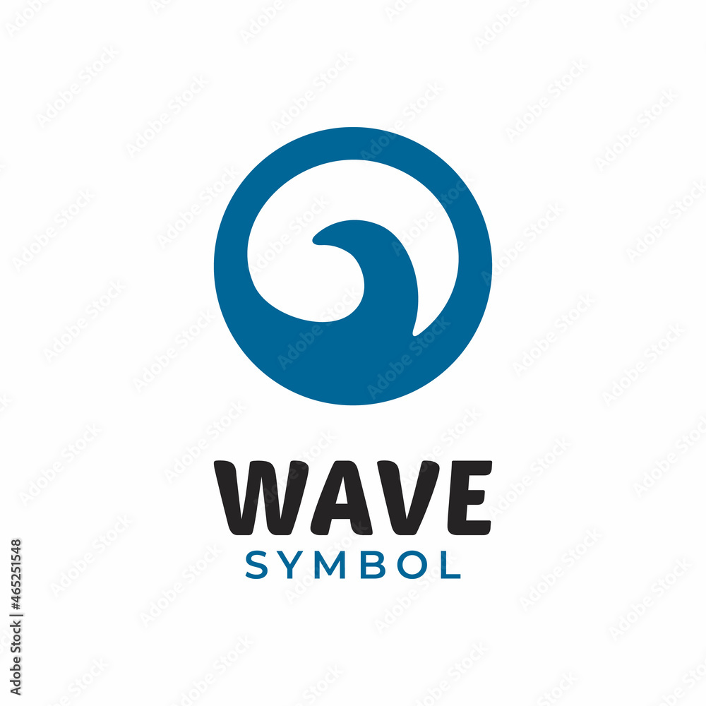Simple Wave and Circle Symbol Logo Design Vector Simple Wave and Circle Symbol Logo Design Vector