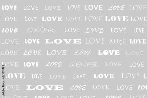 Gray valentine background, Gray background with love