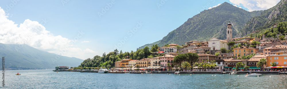 Panoramic view of Limone Sul Garda, Garda Lake, Italy