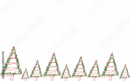 abstract christmas trees with red garlands