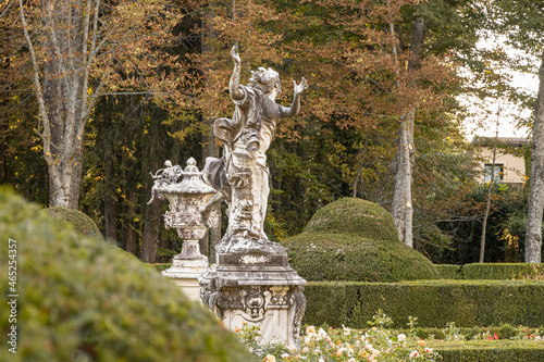 Closeup of statues in the garden of Royal Palace of La Granja de San Ildefonso, Segovia, Spain photo