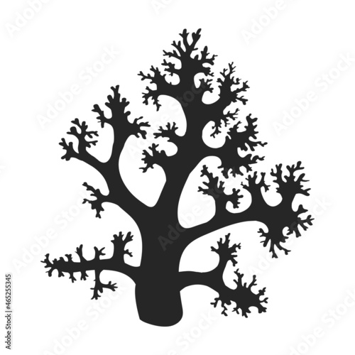 Coral vector black icon. Vector illustration reef of sea on white background. Isolated black illustration icon of coral reef .