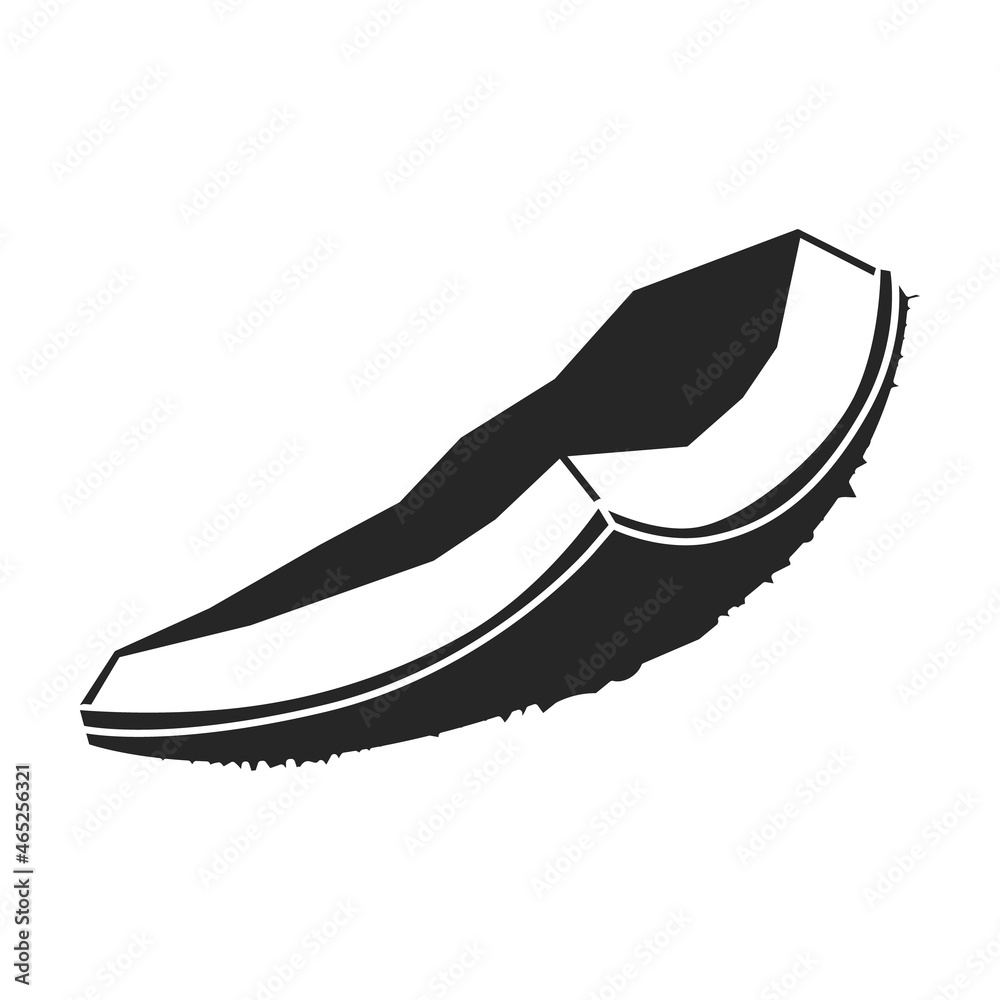 Piece coconut vector icon.Black vector icon isolated on white background piece coconut. Piece coconut vector icon.Black vector icon isolated on white background piece coconut.
