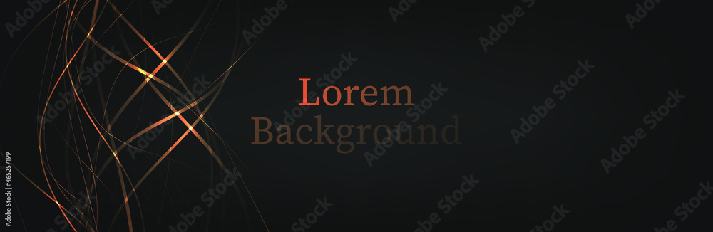 Fototapeta premium Abstract background with blue stripes with gold stroke and glow effect