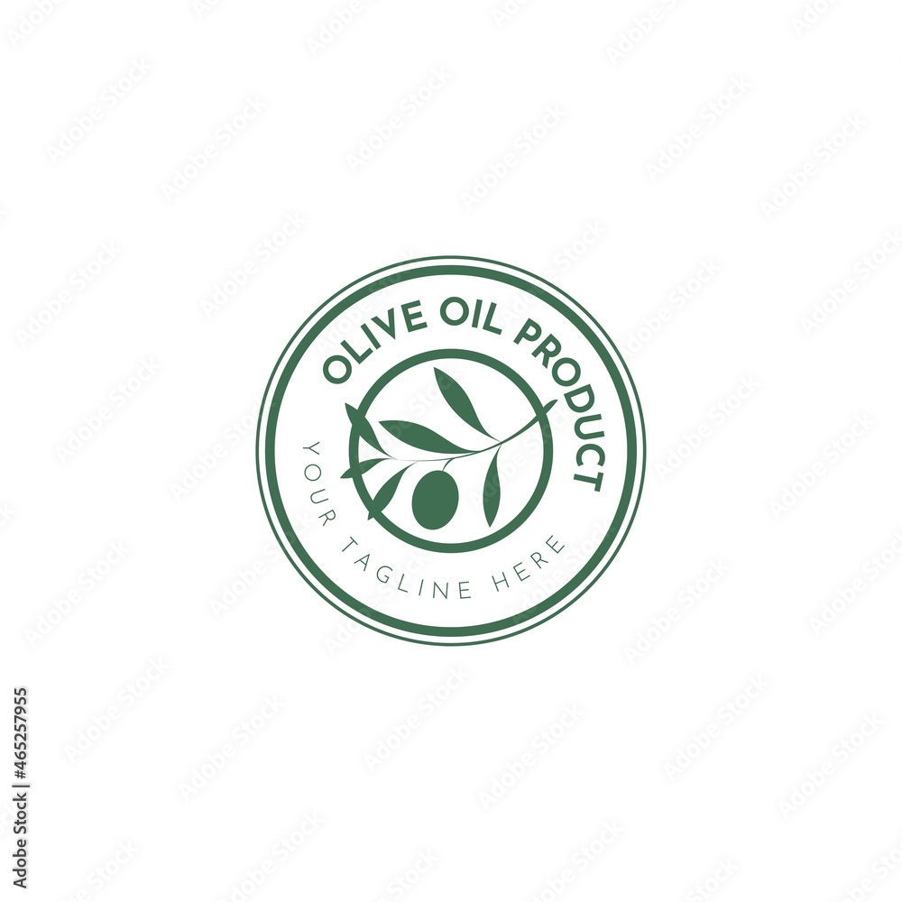 Olive oil logo for product label - food herb nature original Olive oil logo for product label - food herb nature original