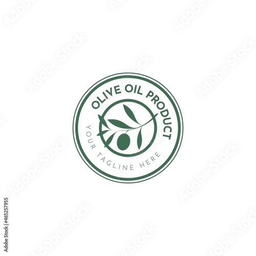 Olive oil logo for product label - food herb nature original