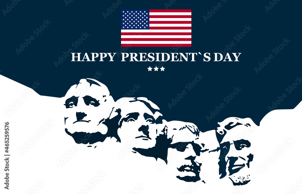 Banner Happy Presidents day in United States.Patriotic background for