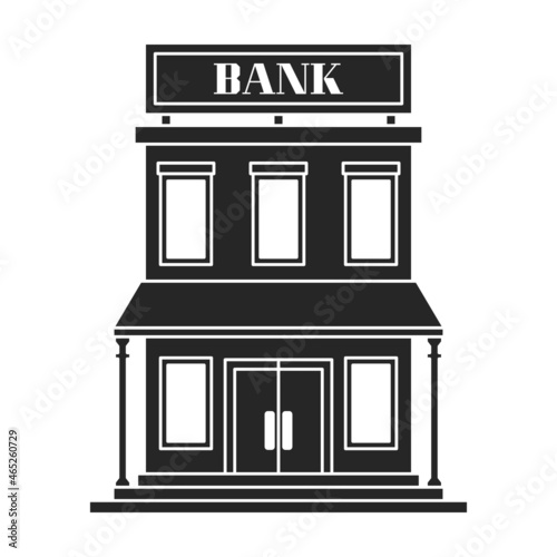 Bank western vector icon.Black vector icon isolated on white background bank western.