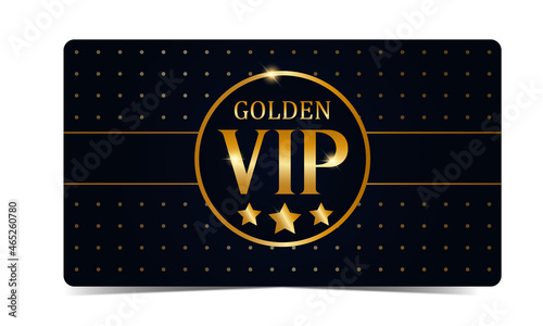 Gold VIP card, invitation on a dark background.