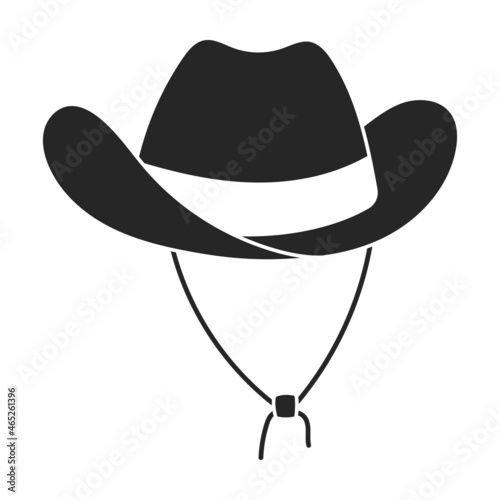 Hat cowboy vector icon.Black vector icon isolated on white background hat cowboy.