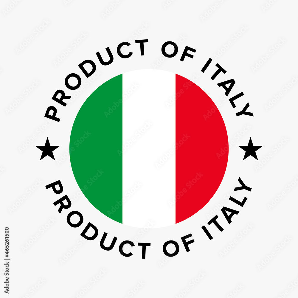 Product of Italy Badge Label Vector. Certificate for Product Made in