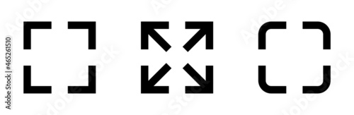 Free Download Fullscreen Icon and Symbol Set. Set of Full Screen Vector Icons and Symbols for Video Player User Interface. - GFXLoad