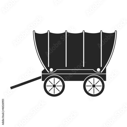 Wagon of west, wild vector icon.Black vector icon isolated on white background wagon of west, wild.
