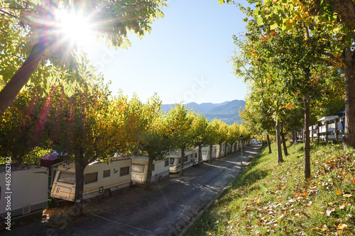 outdoor camping with vans landscape