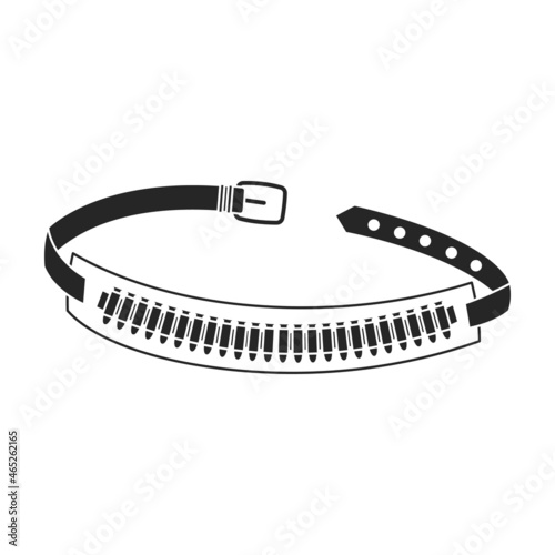 Belt ammunition vector icon.Black vector icon isolated on white background belt ammunition.