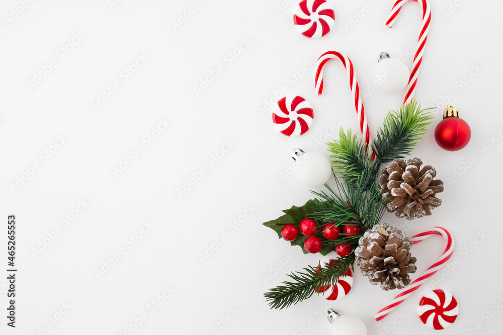 Nice christmas background on white background with copy space Nice christmas background on white background with copy space