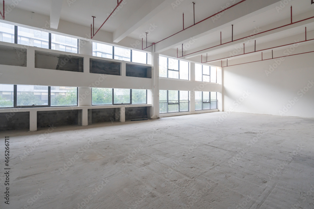 Undecorated interior space of office building Undecorated interior space of office building