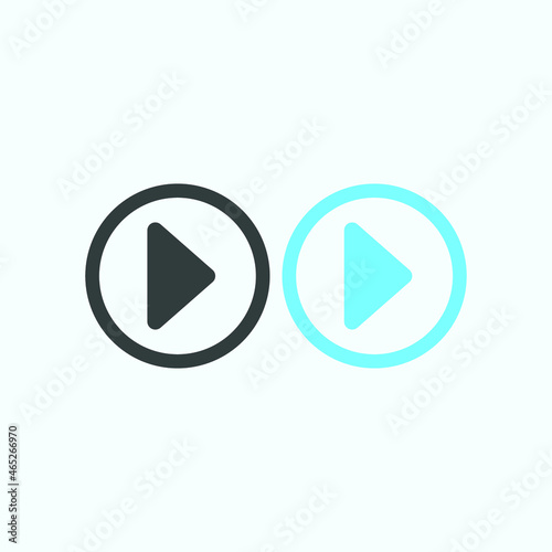 Free Download Play button icon in trendy flat style isolated on grey background. Play symbol for your web site design, logo, app, UI. Vector illustration - GFXLoad