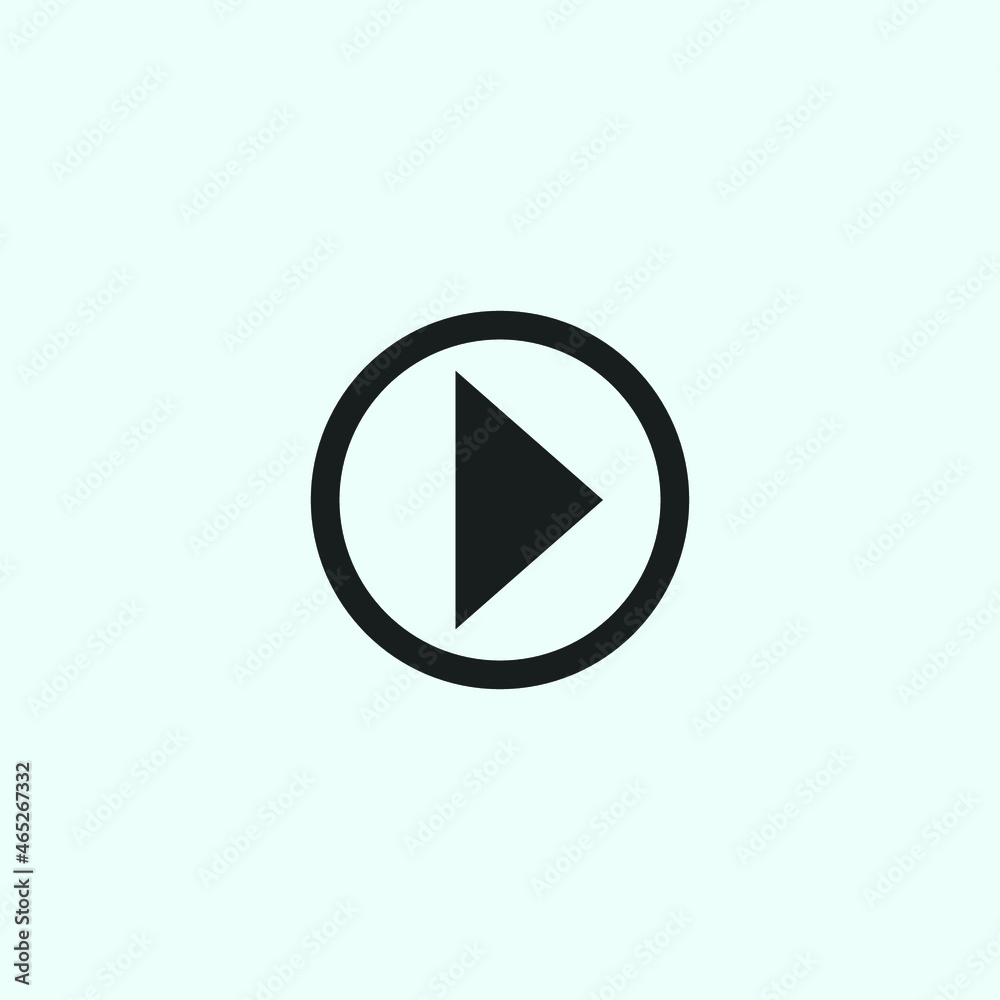 Play button icon in trendy flat style isolated on grey background. Play symbol for your web site design, logo, app, UI. Vector illustration Play button icon in trendy flat style isolated on grey background. Play symbol for your web site design, logo, app, UI. Vector illustration