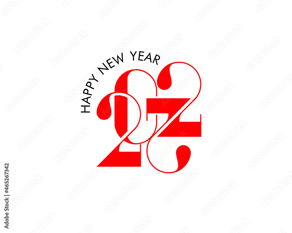 Happy New Year 2022 Text Typography Design Patter, Vector illustration. Happy New Year 2022 Text Typography Design Patter, Vector illustration.