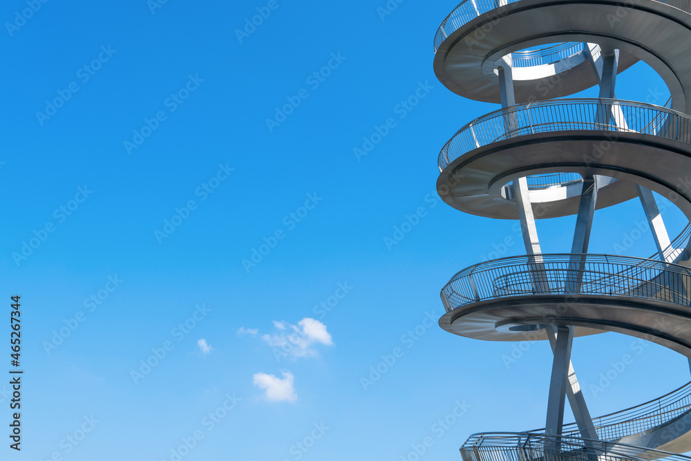 Geometric building structure of metal rotating stairs Geometric building structure of metal rotating stairs