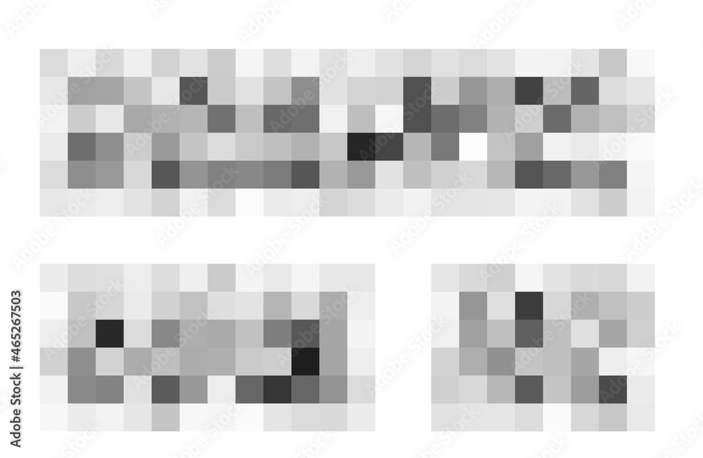 Censored pixel bar. Set of blured grey censorship background. Vector illustration for photo, app or tv. Censored pixel bar. Set of blured grey censorship background. Vector illustration for photo, app or tv.