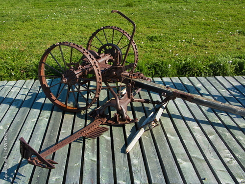 Exhibition of old agricultural machines in Mödrudalur on Iceland, Europe 