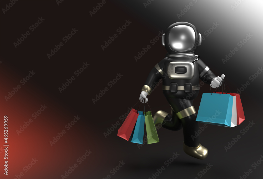 Black Friday - Astronaut with Shopping Bags