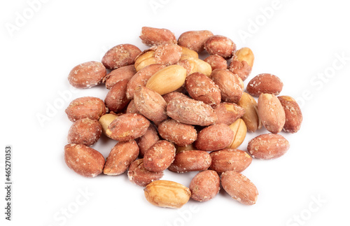 Peanuts on the white background