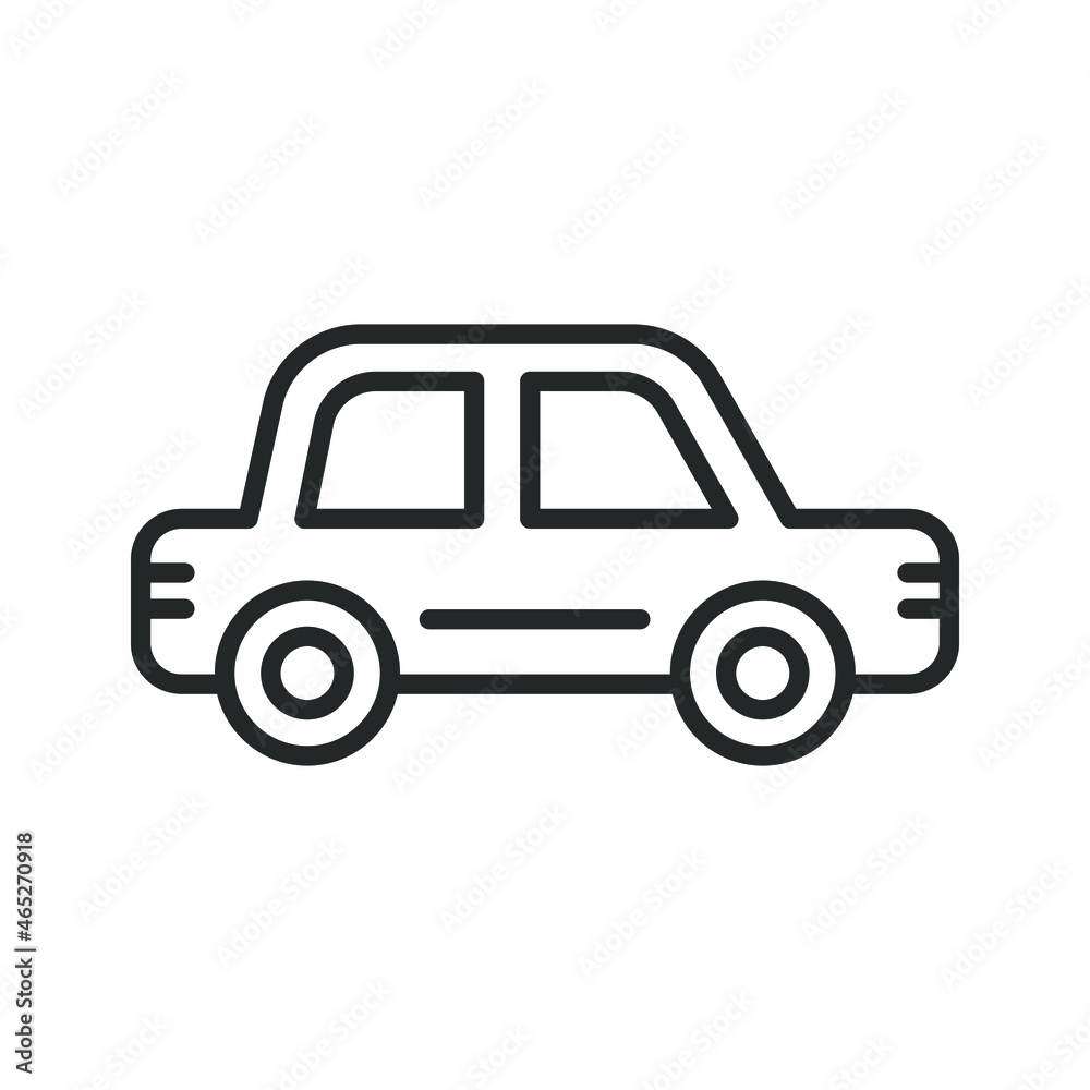 Car or vehicle icon line style isolated on white background. Vector illustration