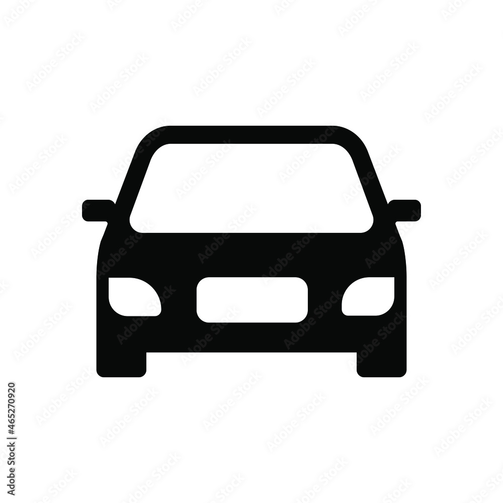 Car or vehicle icon flat style isolated on white background. Vector illustration