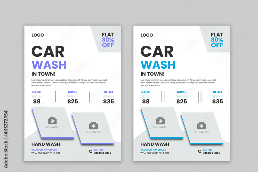 Fototapeta premium Car Wash Flyer Template For Your Business