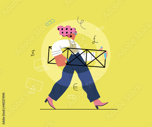 Startup illustration. Concept of building new business