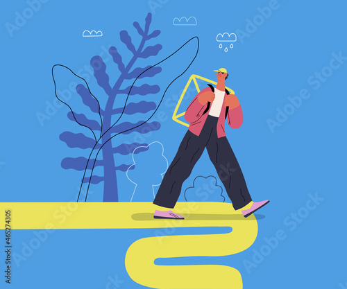 Startup illustration. Concept of building new business