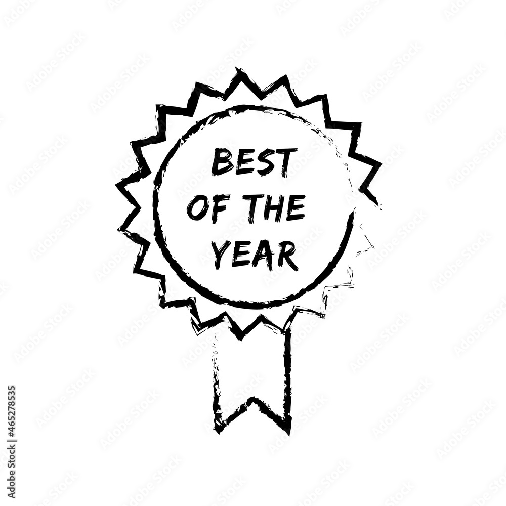 Best of the year winning award seal or label brushes style icon vector