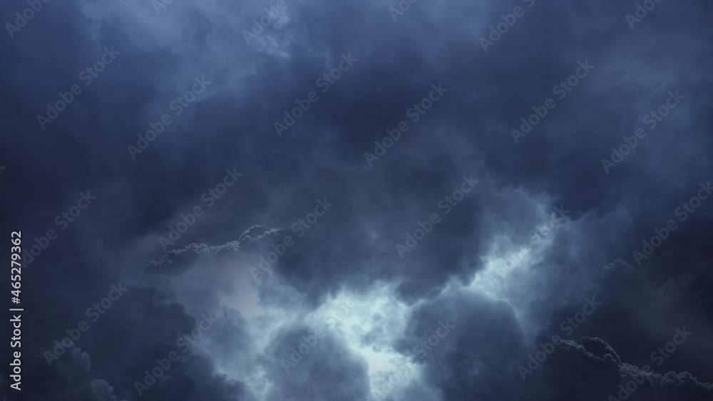 4k thunderstorm, weather changes over the sky