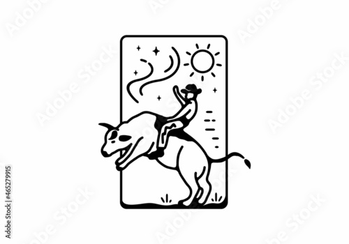 Wild Rodeo line art illustration