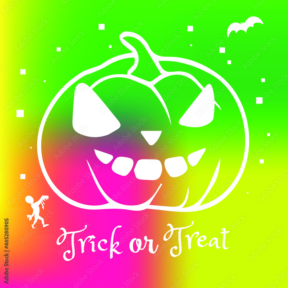 Happy Halloween Pumpkin flat color design Happy Halloween Pumpkin flat color design