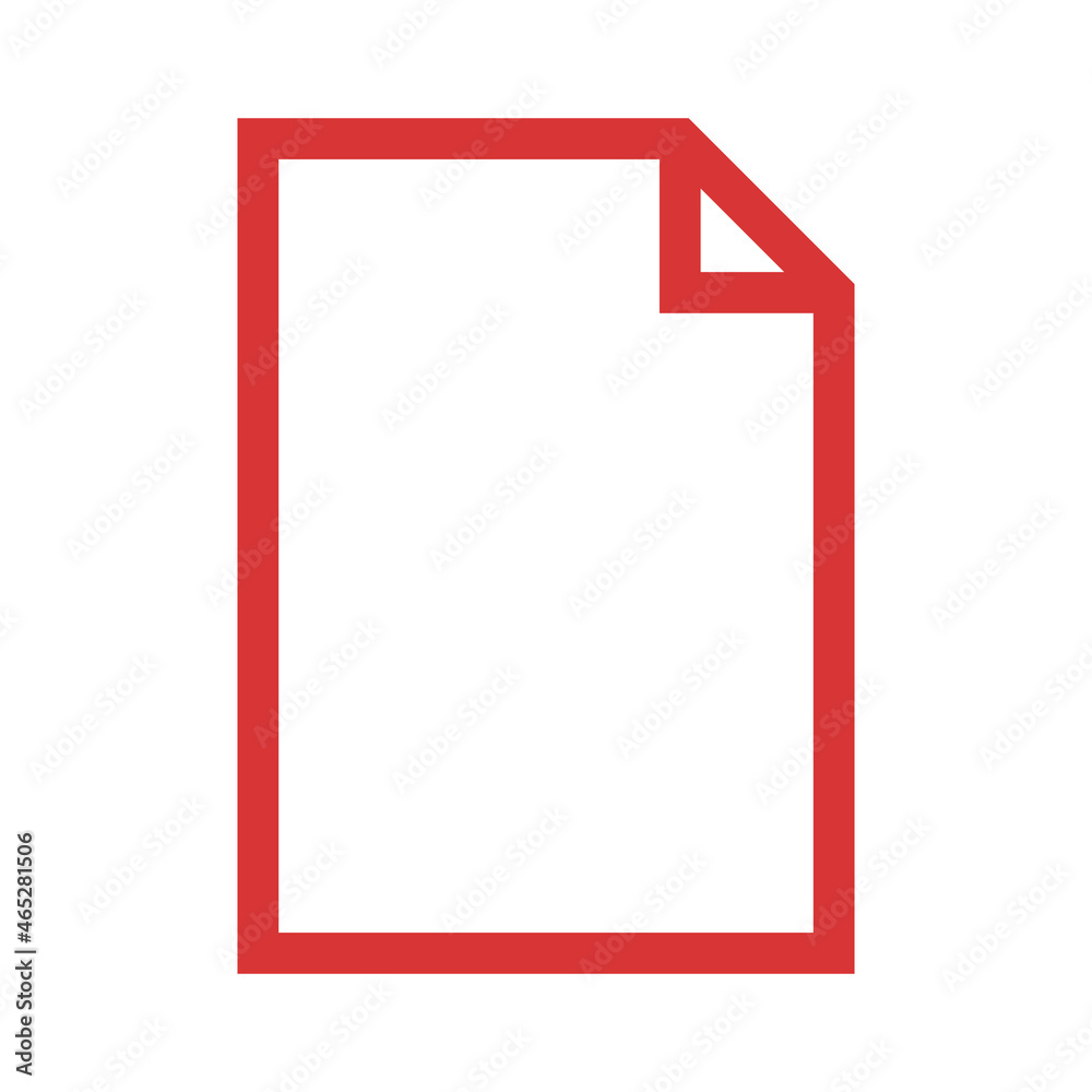 Document vector icon. Red symbol Document vector icon. Red symbol