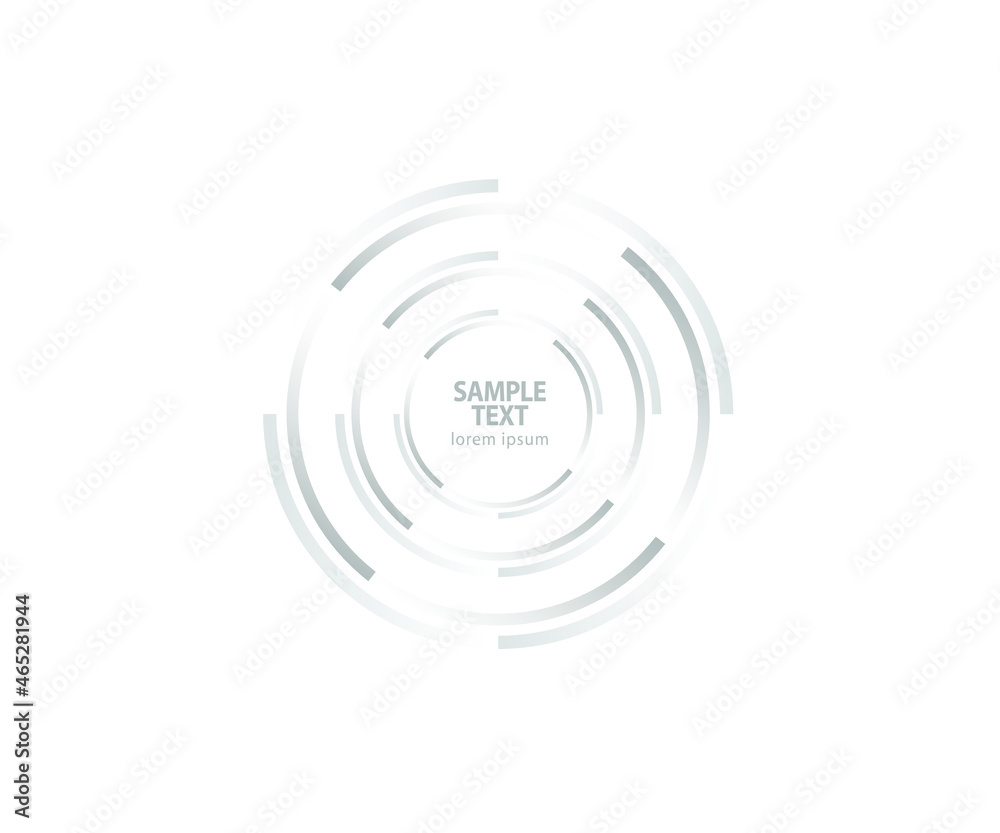 Abstract Lines in Circle Form, Design element, Geometric shape, Striped border frame for image, Technology round Logo, Spiral Vector Illustration Abstract Lines in Circle Form, Design element, Geometric shape, Striped border frame for image, Technology round Logo, Spiral Vector Illustration