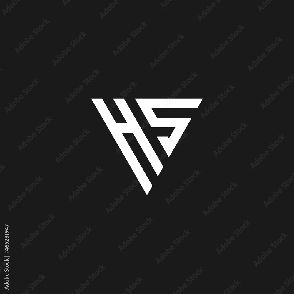 Initial letter HS triangle monogram cool simple modern logo concept Initial letter HS triangle monogram cool simple modern logo concept