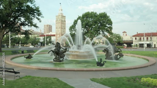 Aerial Hyperlapse: JC Nichols Memorial Fountain, Kansas City, USA photo