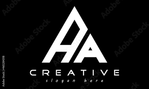 rectangle AA geometric monogram letters logo design vector, business logo, icon shape logo, rectangle squire polygon letters modern unique minimalist creative logo design, vector template
