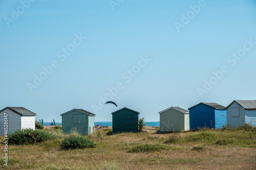 colourful beach huts at Hayling Island Hampshire England